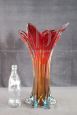 Vintage orange and red Murano glass vase, 1960s