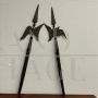 Pair of antique halberds forged in wrought iron, Italy late 19th century