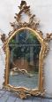 Antique console with gilded and carved mirror, Italy late 19th century