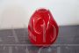 1970s vase in red layered Murano glass, with modern shapes