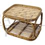 Low coffee table in woven bamboo and rattan