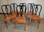 Set of 6 Chippendale style upholstered 50's chairs