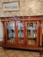 Elegant classic style glass cabinet with carvings