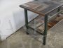 Industrial table workshop shelf in patchwork wood, 1970s