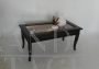 Vintage coffee table with openable showcase top