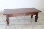 Large rustic 1980s coffee table in walnut