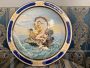 Rare antique Ginori Jafet Torelli plate from 1870 in majolica