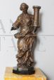 Large antique bronze sculpture depicting Saint Barbara, 19th century