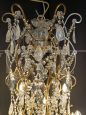 Florentine style chandelier with crystal drops