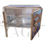 Design sideboard in glass and bamboo with marine motifs