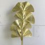 Floor lamp with ginkgo leaves in polished brass, 20th century