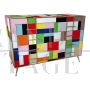 4-drawer dresser with multicolored glass tiles