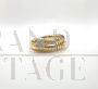 Vintage yellow gold snake bracelet with diamonds