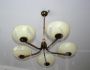 1930s art deco chandelier in brass