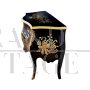 Baroque style dresser in black lacquered wood with golden decorations