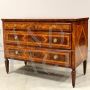 Antique Louis XVI chest of drawers in inlaid walnut, Italy 18th century           