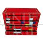 Dresser with four drawers in red Murano glass