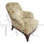 Antique living room set with sofa and armchairs in damask fabric