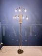 Vintage brass floor lamp with 9 lights, Italy 1950s