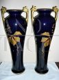 Pair of Tours Art Nouveau vases signed Gustave Asch, France, early 20th century