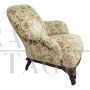 Antique living room set with sofa and armchairs in damask fabric