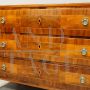 Antique Directoire chest of drawers in inlaid walnut, Italy 18th century