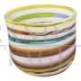 Colizza Murano glass vase with colored stripes