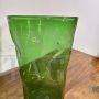 Pair of Empoli vases in crushed effect green glass, 1940s