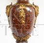 Antique French Napoleon III lamp with red Griotte marble vase