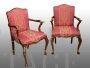 Pair of antique Napoleon III mahogany armchairs, France 19th century                            