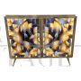 Design sideboard in artistic colored glass with lighting