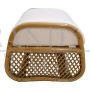 Pair of bamboo and rattan pouf ottomans benches