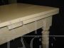 Antique extendable table, ivory color lacquered