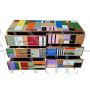 Design dresser with six drawers covered in multicolored glass