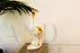 White and gold ceramic heron signed Ahura, Italy 1970