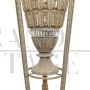 Column floor lamp with vase, covered with Murano glass beads