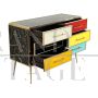 Vintage style 6 drawer dresser in multicolor glass