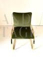 Design cantilever office chair in golden steel and green velvet, Italy 1970s