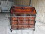 Antique style vintage secretaire in briar with ebonized decorations