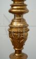 Antique Louis Philippe Neapolitan pedestal planter in gilded and carved wood