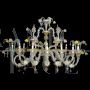 Rezzonico style boat chandelier in multicolored Murano glass