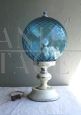 70s table lamp with light blue glass    