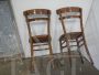 Pair of bistro chairs in dark beech wood, 1950s