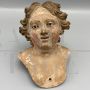 ANTIQUE HEAD OF A BLESSING CHILD, TERRACOTTA, XVIIIth CENTURY