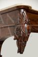 Pair of antique Louis Philippe Neapolitan consoles in mahogany feather