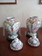 Pair of vintage Chinese hand-painted porcelain jars