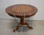 Antique round side table with geometric Rolo inlay, late 19th century