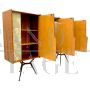 Large rosewood and glass bar cabinet with internal light, Italy 1960s