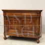 Antique Louis Philippe Capuchin sideboard in carved walnut, Italy 19th century