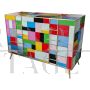 Dresser with 4 drawers in multicolored mosaic glass